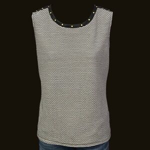 Calvin Klein Black White SleevelessTop Blouse size medium